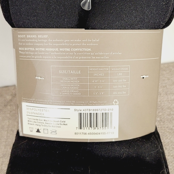 TIMBERLAND Fleece Footless Tights 2 Pairs M/L - Picture 3 of 3